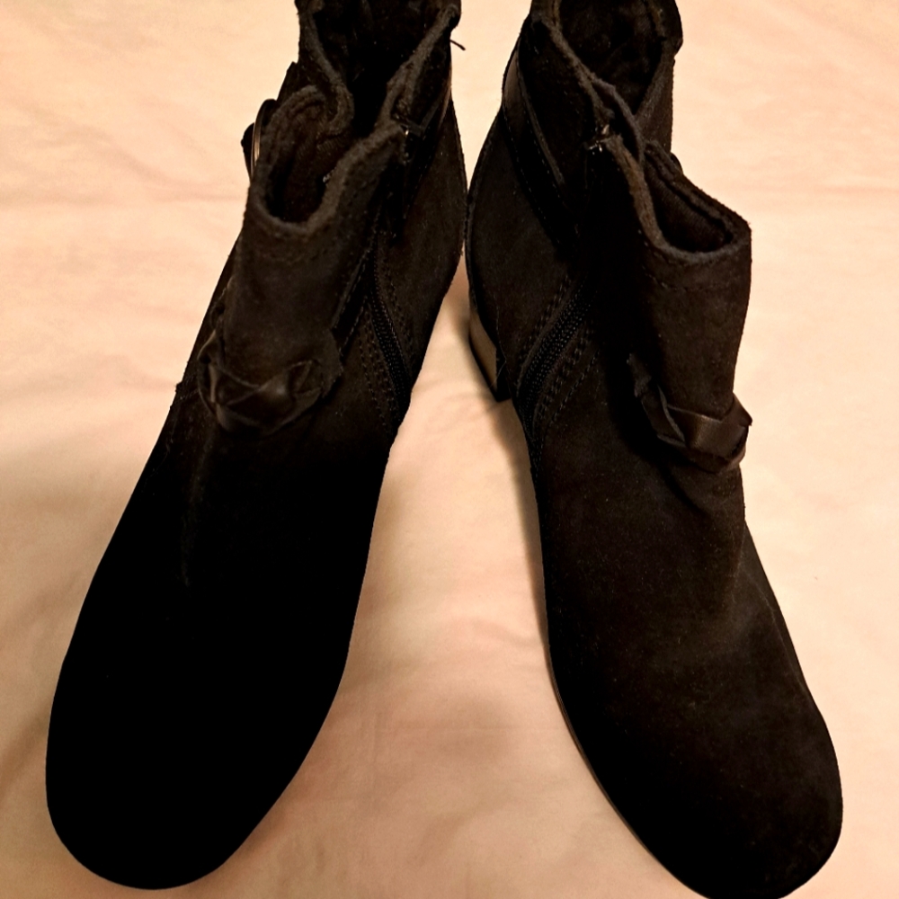 Clarks Black Suede Ankle Boots